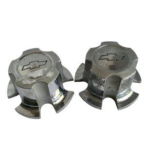 Pair of 2 Chevy Camaro Chevelle Nova Chrome Plate Center Caps Chevrolet 1974 OEM